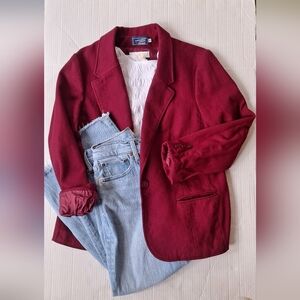 Hoberdashery Collection Personal Cranberry RED Wool Jacket Blazer 10 12 14 16